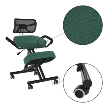 KONDELA Rufus ergonomická kľakačka na kolieskach zelená / čierna - Image 11