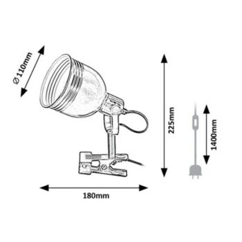 Rabalux 3092 stolná lampa s klipom