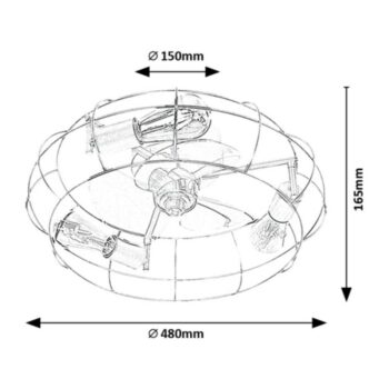 Rabalux 71043 stropný ventilátor so svetlom Cadmus, čierna