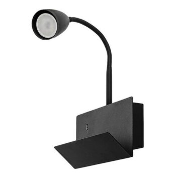 Rabalux 71089 nástenná lampa s odkladacím priestorom Tacito, čierna