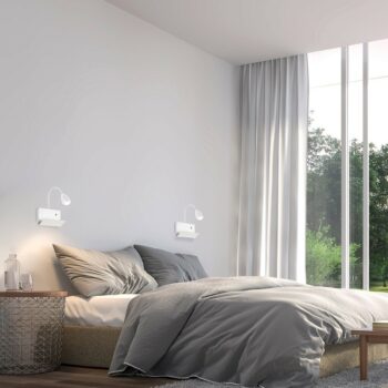 Rabalux 71090 nástenná lampa s odkladacím priestorom Tacito, biela