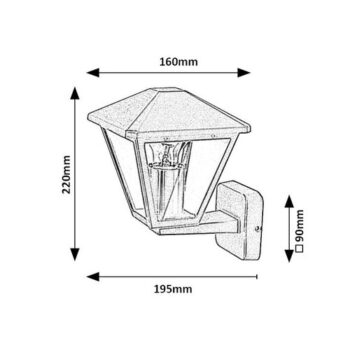 Rabalux 7146 vonkajší nástenný lampáš Paravento, antracit