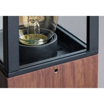 Rabalux 7196 vonkajší nízky stĺpik lampáš s drevenými prvkami Wales