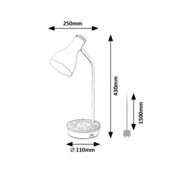 Rabalux 74001 stolná lampa Mosley, biela