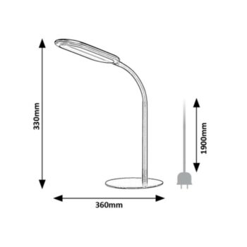Rabalux 74008 stolná LED lampa Adelmo, 10 W, sivá