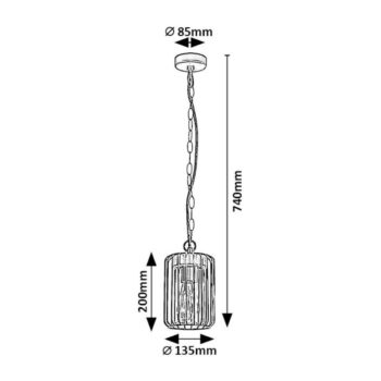 Rabalux 77107 závesná vonkajšia lampa Tarpa, E27, 1x max. 40W, IP44