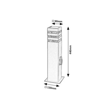 Rabalux 77122 vonkajší stĺpik so zásuvkou Ankara, E27, 1x max. 12W, IP44