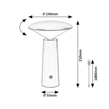 Rabalux 77147 stolná funkčná LED lampička Poperro, 3W, IP20, čierna