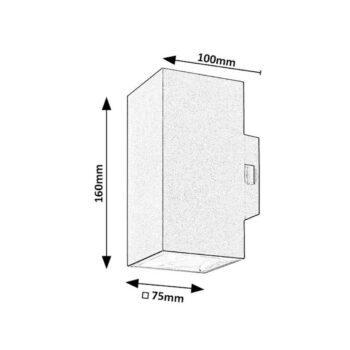 Rabalux 77157 vonkajšie nástenné LED svietidlo Urfa, 18W, IP65, čierna, 16 cm