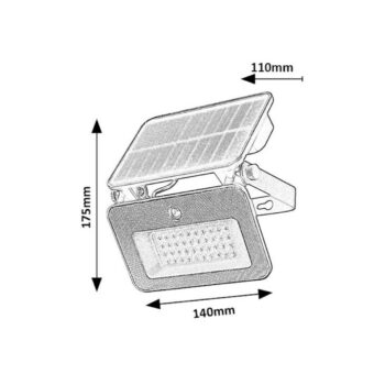 Rabalux 77159 vonkajšie nástenné solárne funkčné LED svietidlo Tarcal, 6W, IP65