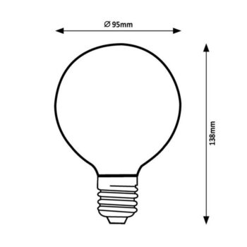Rabalux Dekoratívna LED filament žiarovka, jantárová, E27, G95, 5,4 W, 510lm