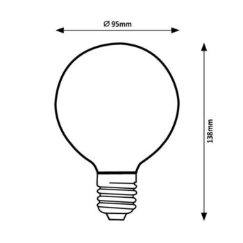 Rabalux Dekoratívna LED filament žiarovka s točeným vl., dymové s., E27, G95, 4 W, 350lm