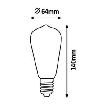 Rabalux Dekoratívna LED filament žiarovka s točeným vl., jantárová, E27, ST64, 4 W, 300lm