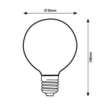Rabalux Dekoratívna LED filament žiarovka s točeným vláknom, jantárová, E27, G95, 4 W, 350lm