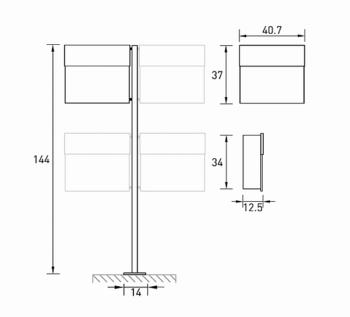Radius design cologne Schránka na listy RADIUS DESIGN (LETTERMANN 4 STANDING silver 565C) strieborná
