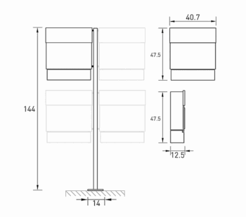 Radius design cologne Schránka na listy RADIUS DESIGN (LETTERMANN 5 STANDING black 566F) čierna