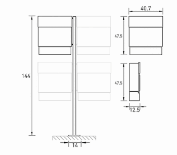 Radius design cologne Schránka na listy RADIUS DESIGN (LETTERMANN 5 weiss 561E) biela