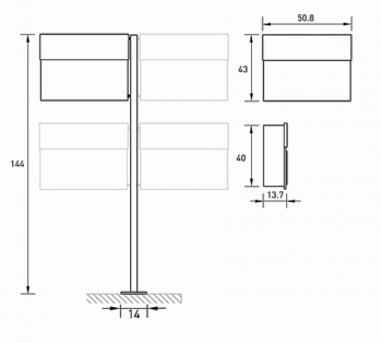 Radius design cologne Schránka na listy RADIUS DESIGN (LETTERMANN XXL 2 weiss 562E) biela