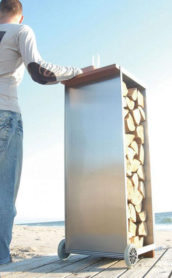 Radius design cologne Vozík na drevo RADIUS DESIGN (KAMINHOLZWAGEN stainless steel 470A) nerez