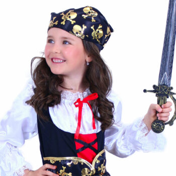 Rappa Detský kostým Pirátka so šatkou, veľ. S