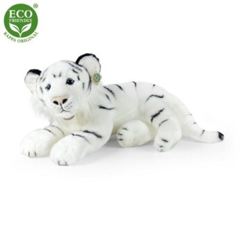 Rappa Plyšový tiger biely, 60 cm ECO-FRIENDLY