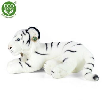 Rappa Plyšový tiger biely, 60 cm ECO-FRIENDLY