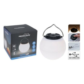 Redcliffs Závesné kempingové svietidlo, USB, 9 x 10 cm, nastaviteľná svietivosť