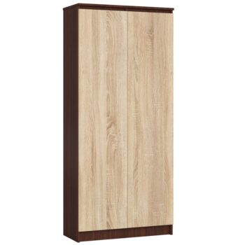ANNI80: Perfektná kombinácia wenge a duba Sonoma ANNI80 ponúka unikátnu dizajnovú kombináciu temného odtieňa wenge a prírodného duba Sonoma. Tento regál je ideálnym riešením pre tých, ktorí hľadajú štýlový a praktický nábytok, ktorý skvele zapadne ako do obývačky, tak aj do kancelárie či pracovne. Detaily produktu:  Materiál: LTD - zaručuje dlhú životnosť a vysokú odolnosť. Rozmery: 180 x 80 x 35 cm - ponúka dostatok úložného priestoru bez toho, aby pôsobil príliš objemne. Farba: pôsobivá kombinácia wenge s dotykom dubu Sonoma. Vybavenie: celkom < strong>8 políc pre vaše knihy a dekorácie, doplnené o uzatvárateľnú skrinku s dvierkami pre väčšie predmety či dokumenty.  Regál ANNI80 je viac než len knižnica. Je to kúsok nábytku, ktorý prináša eleganciu a funkčnosť do vášho života. Vďaka jeho dizajnu a farebnej kombinácii sa stane stredobodom akejkoľvek miestnosti.
