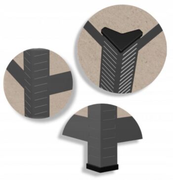 Regál čiernej farby s 5 policami  Hĺbka 30 cm