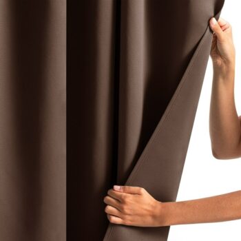 Restilo Záves Blackout Oxford Pleat tmavohnedá, 140 x 245 cm