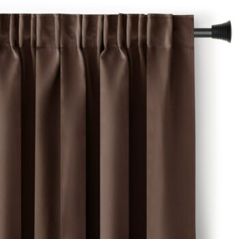 Restilo Záves Blackout Oxford Pleat tmavohnedá, 140 x 245 cm