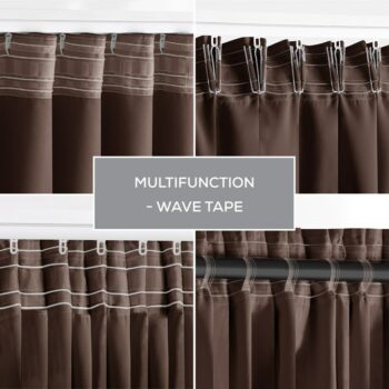 Restilo Záves Blackout Oxford Pleat tmavohnedá, 140 x 245 cm