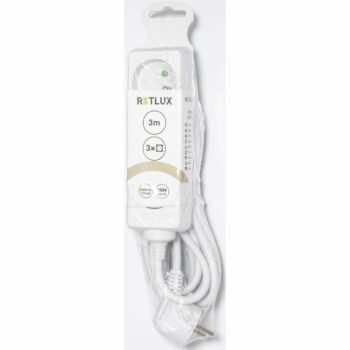 Retlux RPC 03 Predlžovací kábel biela, 3 zásuvky, 3 m