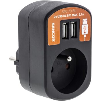 Retlux RPC 70 BK Zásuvka čierna, 2x Sencor USB