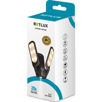 Retlux RPL 601 Kempingové LED svietidlo so solárnym panelom, 200 lm, výdrž 5 hodín