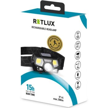 Retlux RPL 701 Outdoor nabíjacia LED COB čelovka, dosvit 70 m, výdrž 15 hodín