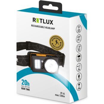 Retlux RPL 702 Outdoor nabíjacia LED COB čelovka, d​osvit 70 m, výdrž 20 hodín