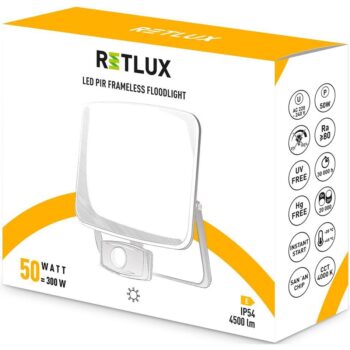 Retlux RSL 257 LED reflektor s PIR senzorom, 200 x 197 x 68 mm, 50 W, 2700 lm