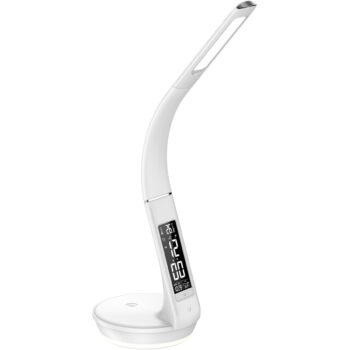 Retlux RTL 203 Stolná LED lampa s displejom a Qi dobíjaním biela, 6 W