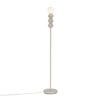 Retro stojacia lampa béžová s matným sklom - Fedde