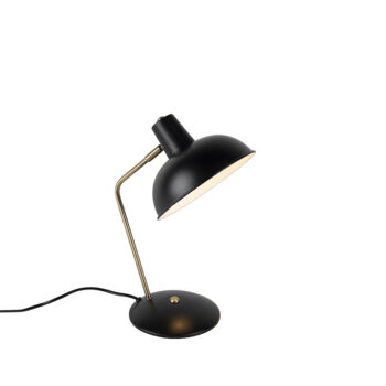 Retro stolná lampa čierna s bronzom - Milou