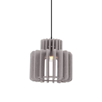 Retro závesná lampa čierna s hnedosivým tienidlom - Felt