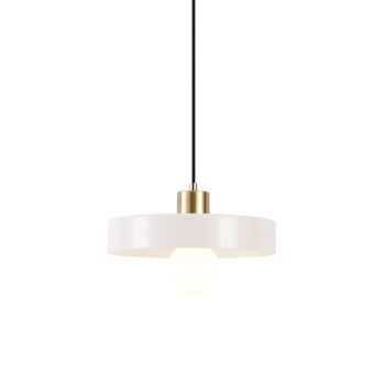 Retro závesná lampa zlatá s béžovým sklom - Jina