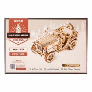 RoboTime 3D drevené puzzle Vojenský džíp
