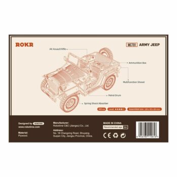 RoboTime 3D drevené puzzle Vojenský džíp