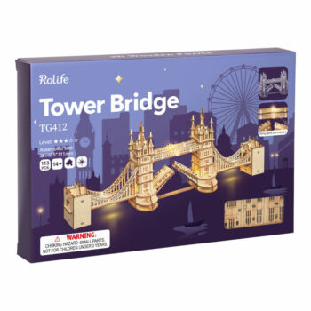 RoboTime Drevené 3D puzzle most Tower Bridge svietiace