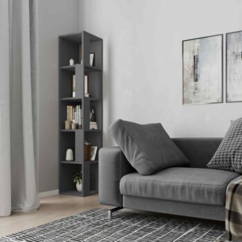 RENO - Moderný rohový regál vo farbe antracit pre vašu obývaciu izbu Materiál: Výberový melamín a VT laminát, čo zaisťuje odolnosť, dlhú životnosť a jednoduchú údržbu. Rozmery: 158.9 x 31.4 x 31.4 cm - ideálne pre efektívne využitie priestoru v obývacej izbe bez kompromisov v kapacite. Farba: Antracit - temný, ale elegantný odtieň, ktorý dodá vášmu interiéru moderný a sofistikovaný vzhľad. Design: Rohový tvar so 4 priestrannými policami umožňuje usporiadanie kníh, dekorácií a ďalších predmetov. Vďaka hrúbke materiálu 18mm je regál extrémne stabilný a trvanlivý.  Skvelá voľba pre obývaciu izbu 4 police pre maximálnu organizáciu Štýlový antracitový odtieň Robustná konštrukcia z kvalitného melamínu a VT laminátu  Oživte svoju obývačku s moderným regálom RENO vo farbe antracit a kúpte si úložný priestor, ktorý vyzerá skvele!