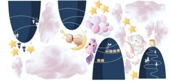 Rozprávková detská nálepka na stenu s milým motívom 100 x 200 cm