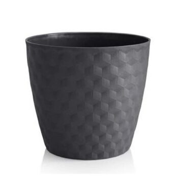 Ruby matt recyklovaný kvetináč 19 cm, antracit, 19 cm