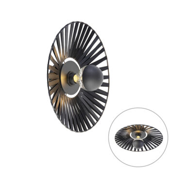 Rustikálna nástenná lampa čierna 40 cm - Leia